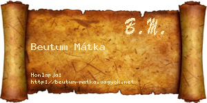 Beutum Mátka névjegykártya
